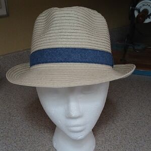 Old Navy Tan Fedora with Blue Band